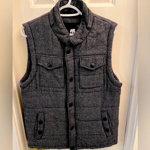 American Stitch Mens Vest Sleeveless Lined Zip Up Pockets Chevron Black Large